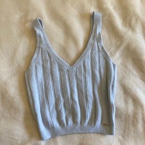 Hollister knit baby blue tank top